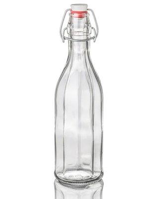 Пляшка скляна гранована 0.5л COSTOLATA з бугельним замком KBB445-01 фото