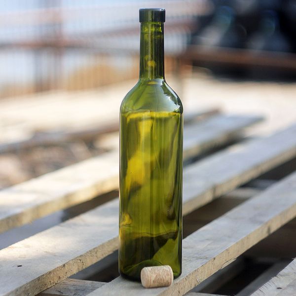 Винна пляшка BORDOLESSE 0,75л | Темно-оливкове скло VKP237-01 фото