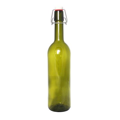 Винна пляшка 750 мл із бугельною пробкою | Темно-оливкове скло VKP292-01 фото