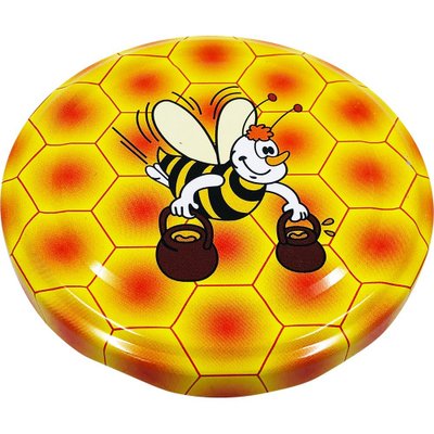 Кришка для меду гвинтова Твіст офф 82мм бджілка Майя KK383-01 фото