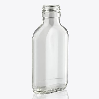 Бутылка стеклянная 100мл Фляга под резьбу 28мм KBR506-01 фото